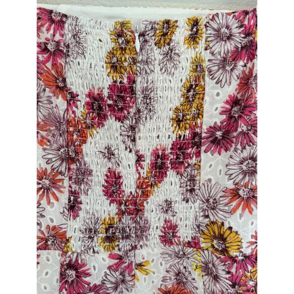 Wayf Somerset Puff Sleeve Daisy Floral Print Eyelet Mini Dress XS NWT - Picture 9 of 12